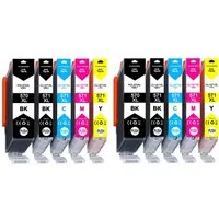 Druckerparadies 10er Multipack für Canon 570 571 XL Druckerpatronen Set Tintenpatrone (10-tlg., für Canon MG5700 MG5750 MG6800 MG6850 TS5000 TS5050 TS6000 TS6050)