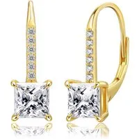 ROUGEMONT Paar Creolen Stilvolle Moissanit damen Creolen 925 Sterling Silber 1,2ct 2,0ct, Echtschmuck mit Echtheitszertifikat