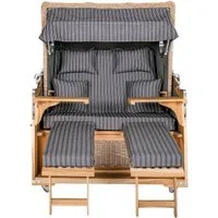 WebaVita Strandkorb Webavita Strandkorb Bali Grau Teak, BxTxH: 136x95x160 cm