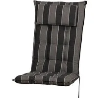 Sun Garden Hochlehnerauflage Hochlehner Sylt 20540-610 anthrazit gestreift 119x50x8 cm Sun Garden, (1 St), Eckhaltebänder mit Bindebändern