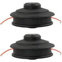 Trade-Shop Rasentrimmer-Ersatzspule Trimmerkopf 2x passend für Fuxtec, Einhell, Echo, Ryobi Motorsense, 4.50 m Fadenlänge, (2-St), mit Tippautomatik / M10 x 1,25mm Linksgewinde / Nylon Doppelfaden