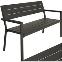 tectake Gartenbank Sitzbank Line 2-Sitzer mit Aluminiumrahmen 128x59x88cm, 2-Sitzer