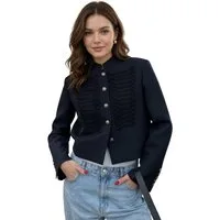 NEXORA Kurzjacke Damen Napoleon Jacke Kurzjacke mit Stehkragen und Zierknöpfen- Blazer Military-Stil, Stehkragen, Zierknöpfe