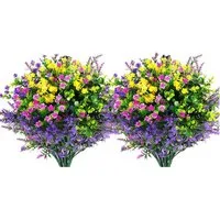 Kunstblume 12er Pack künstliche Blumen für außen UV beständige Balkondeko, FELIXLEO