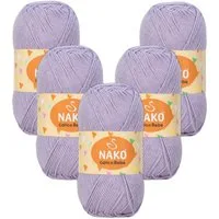 NAKO 5 x NAKO Calico Bebe Häkelwolle, 245 m, Baumwoll-Strickgarn,Häkelgarn,Babygarn