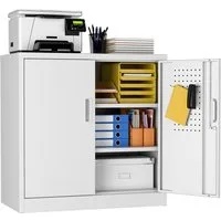 AOBABO Mehrzweckschrank mit Lochplatte und Haken sowie 2 verstellbaren Einlegeböden (1-St) Metallschrank 80x80x42 cm