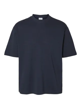 SELECTED MEN - SLHLOOSEOSCAR SS O-NECK TEE NOOS sky captain - Gr. - M