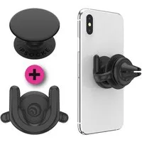 Popsockets Popsockets PopPack PopMount 2 Car Vent + PopGrip Schwarz