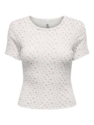 ONLY - ONLMADISON S/S O-NECK BABY TEE JRS Cloud Dancer - Gr. - S