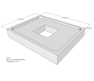 Neuesbad Wannenträger für Bette Floor 900x750 SD22815