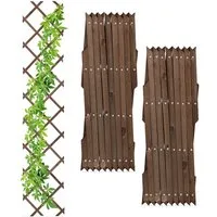 relaxdays Rankgitter Ausziehbares Rankgitter Holz 3er Set, 3 St., 3er Set