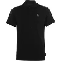 Philip Plein Poloshirt Polohemd mit Tape Streifen PP Hexagon Leder-Patch Slim Fit Doppelnadel-Nähten, ikonischen Philipp Plein Tape-Streifen