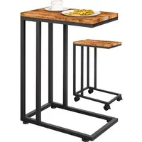 Casaria Beistelltisch, mit Rollen & Standfüßen 40kg Belastbar Kaffeetisch Wohnzimmer Stabil