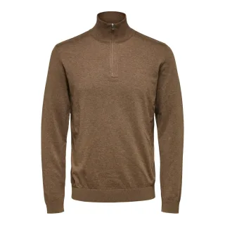 Berg Half Zip Cardigan Teak von Selected in der farbe Braun und in größe XXL.
