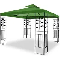 habeig Pavillon 100% Wasserdicht Toskana Metallpavillon 3x3m inkl. Dach wasserfest, 100% Wasserdicht
