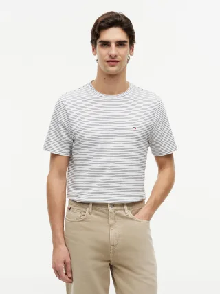 ESS SEASONAL REG FIT STRIPE TEE Ecru/Desert Sky Stripe - Gr. - XL