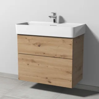 Sanipa 3way Waschtischunterbau zu Laufen VAL Waschtisch mit 2 Auszügen, Eiche Natural-Touch SM82385