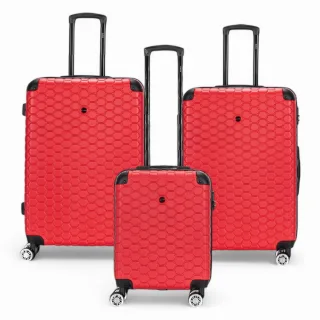 Erweiterbarer roter Hartschalen-ABS-Koffer mit 8 Rädern, Reisegepäck, Kabine, Urlaubstaschen