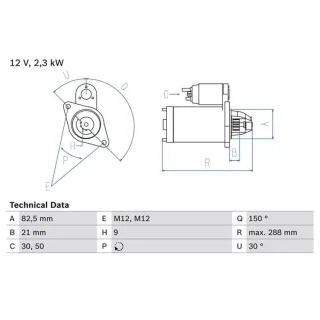 Bosch Anlasser 2,3 kW Mercedes Seat