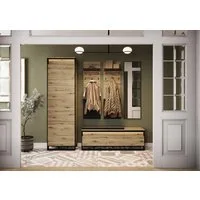 Compleo Garderoben-Set (Schrank, Spiegel, 2xKleiderhakenbrett, Schuhschrank)