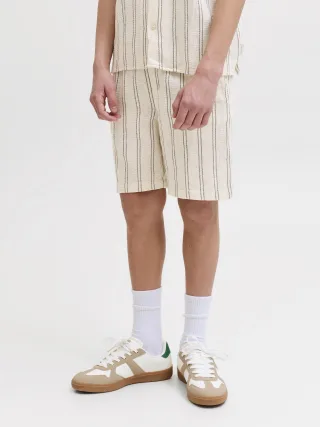 JACK&JONES - JPSTJAIDEN COBA STRIPE JOG SHORT JNR SN Antique White - Gr. - 158
