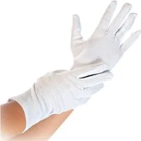HYGOSTAR Baumwollhandschuhe 12 Paar Baumwollhandschuhe Blanc gebleicht weiß Gr. M/8
