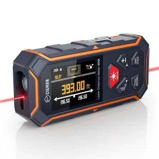 CIGMAN CD-60R Bilateral Laser Distance Meter 393ft/120m Color Backlit Display Rechargeable Type-C IP54 Waterproof Measur