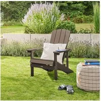 HOME DELUXE Gartenstuhl FAREA - Adirondack (1 St), mit breiten Armlehnen, Gartensessel, Loungesessel