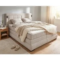 OTTO home Boxspringbett MIVVA inkl. Bettkasten & Topper, Komfortliegehöhe: 67cm, Breite: 180cm, in H3, H4 oder Hmix H3/H4, wahlweise mit oder ohne LED-Leuchten