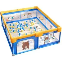 ecosa Laufgitter EO-5070 (Packung), Tolles Teddybären Raumschiff Design 180x200x100 cm