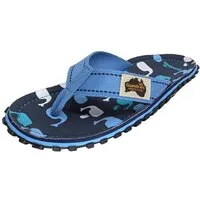Gumbies Original in Whales T-Strap-Zehentrenner aus recycelten Materialien hergestellt, stabile Gummisole