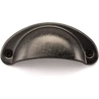 SO-TECH® Möbelgriff Muschelgriff KHEA, Lochabstand 64 mm, Altsilberoptik antik - inkl. Schrauben
