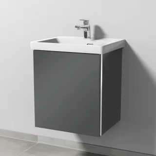 Sanipa 3way Waschtischunterbau zu Villeroy & Boch Subway 3.0 Waschtisch mit 1 Tür, Anthrazit-Glanz BS84479