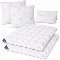 SEI Design Microfaserbettdecke Bettset SWAN 6-tlg Winterdecke 2x 135x200 + Kissen 2x 80x80+ 2x 40x80, Füllung: daunenähnliches Gefühl, 80x80