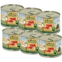 Best Nature Adult Rind + Pute, Nassfutter für Katzen, 6x 200g, Nassfutter für: Katzen