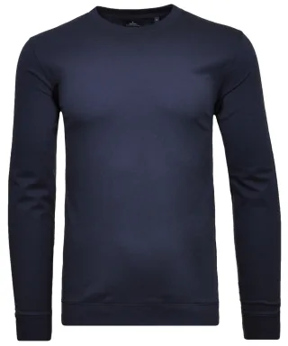 RAGMAN - Pima Langarmshirt Rundhals mit Bündchen dunkelblau - Gr. - S