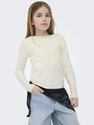 KIDS ONLY - KOGEA L/S 2-WAYS FIT TOP JRS NOOS Cloud Dancer - Gr. - 140