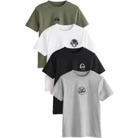 Next T-Shirt T-Shirts mit Sign Off-Stickerei im 4er-Pack (4-tlg)