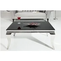 riess-ambiente Couchtisch MODERN BAROCK 100cm schwarz / silber (Einzelartikel, 1-St), Wohnzimmer · Opalglas-Platte · Edelstahl-Beine · eckig · Design
