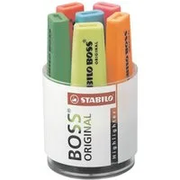 STABILO Marker BOSS® Original, (6-tlg), Textmarker im runden Tischset
