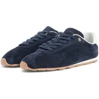 Tommy Hilfiger TH BELLA LOW RUNNER SUEDE Sneaker Halbschuh, Schnürer, Freizeitschuh mit kontrastfarbenem Fersenbesatz