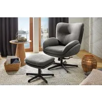 Jockenhöfer Gruppe Relaxsessel Hawaii, B: 76 cm, Sitzhöhe: 48 cm, Set: mit Hocker, 360° Drehfunktion, feststellbare Wipp-Funktion
