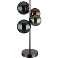 GLOBO LIGHTING LED Tischleuchte RIHA, Leuchtmittel wechselbar, Warmweiß, Nachttischlampe, Flur, Wohnzimmer, Glas, Design