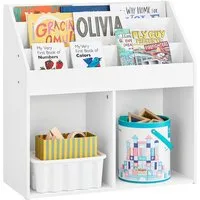 SoBuy Bücherregal KMB01, Spielzeugregal Spielzeugtruhe Standregal Montessori Regal, Kinderregal mit 3 Ablagefächern und 2 offenen Fächern Bücherregal
