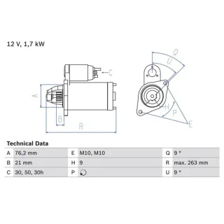 Bosch Anlasser 1,7 kW BMW 5er 7er 8er X5 Z8 0986016920