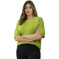 Worldclassca Strickpullover Worldclassca Damen Basic Kurzarm Strickpullover Leicht Rundhals Pulli Neue Kollektion - Stilvolle und gemütliche Strickmode für Damen