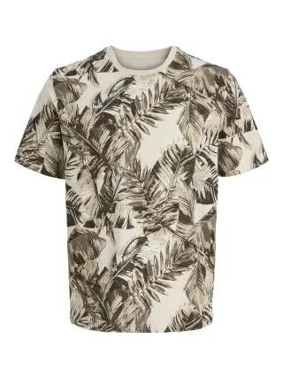 JACK&JONES - JJJEFF AOP TEE SS CREW NECK Moonbeam - Gr. - XXL