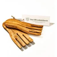 dasOlivenholzbrett Salatbesteck Salathände aus Olivenholz