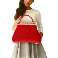 Taschenkinder Handtasche Damen Ledertasche "Vintage Olive" Henkeltasche und Schultertasche (einfach), Echtes Glattleder vom Rind