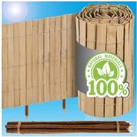 urfence Einkaufstrolley 300 x 30 cm - Flexible Beeteinfassung Bambus Rollborder, Natürliche Holz Beetumrandung - Rasenkante Bambusholz